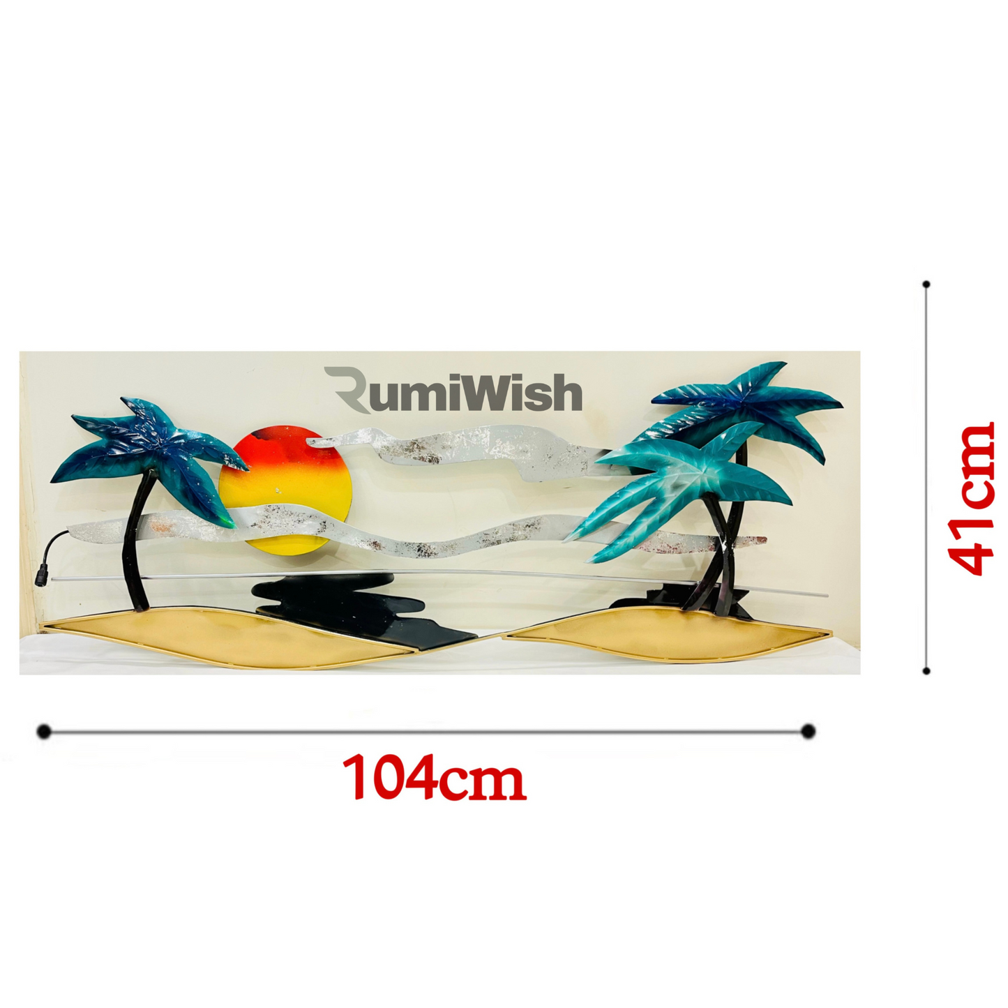 rumiwish  tropical beach metal wall art decorations | modern luxury metal wall art decor for living room, drawing room, restaurant, hotel & office.