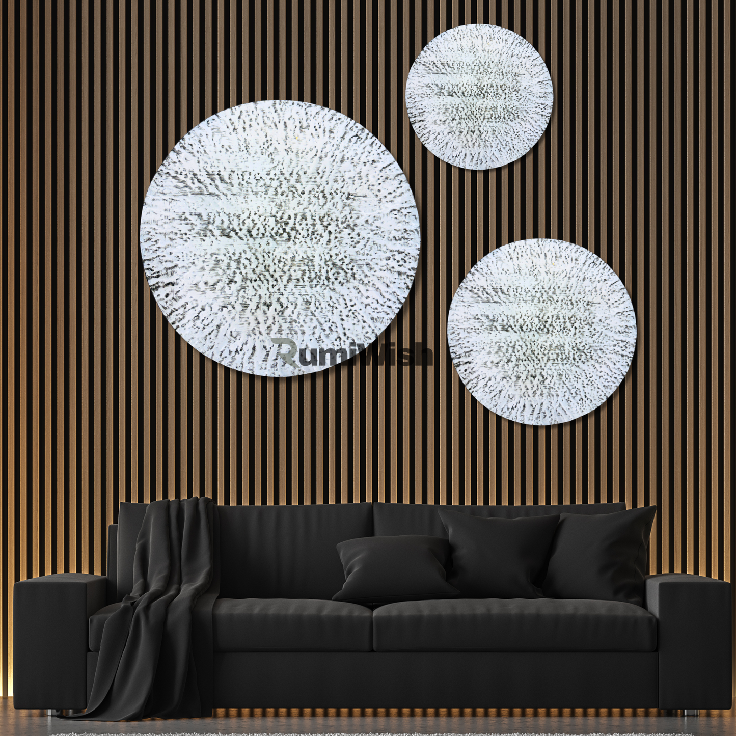 rumiwish  luxury metal plates set of 3 handcrafted wall sculpture wall art for home decoration | restaurant | office | hotel (white antique finish)