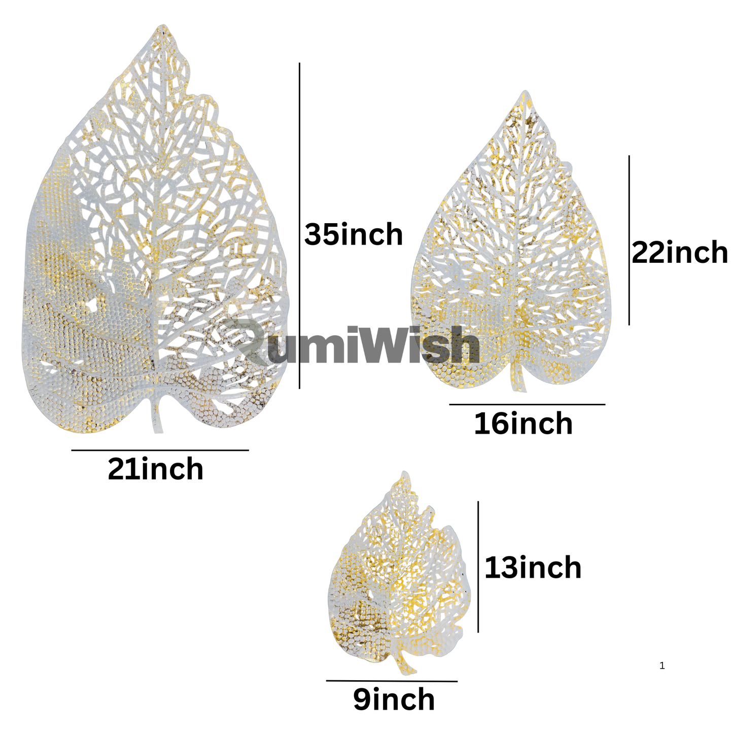 rumiwish elegant golden leaf wall art decor – perfect for sophisticated interiors