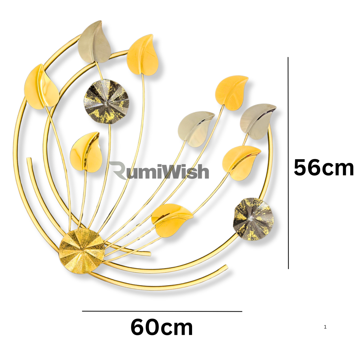 rumiwish luxurious golden floral wall art for modern interiors