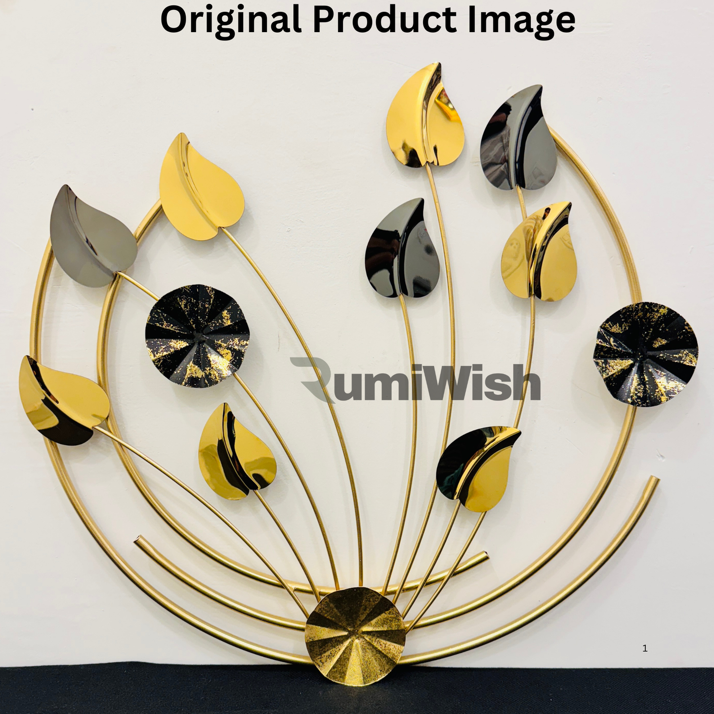 rumiwish luxurious golden floral wall art for modern interiors